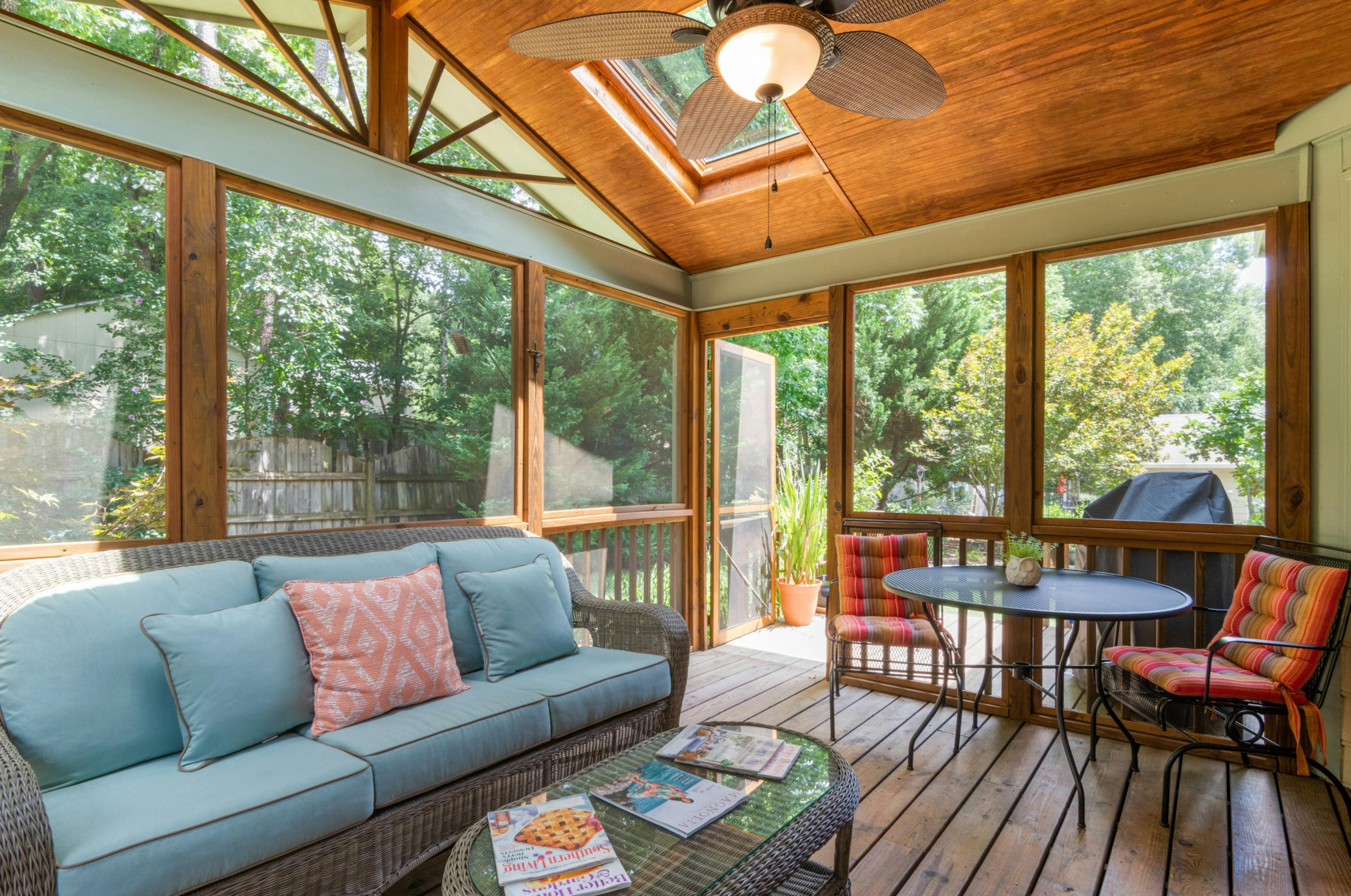 the  villa overlooks dramatic mountainous scenery